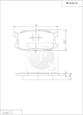 Handler.Part Brake pad set, disc brake NPS M360A16 1