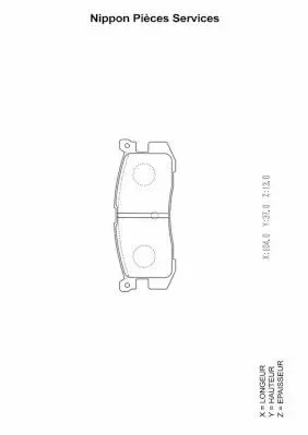 Handler.Part Brake pad set, disc brake NPS M361A06 1