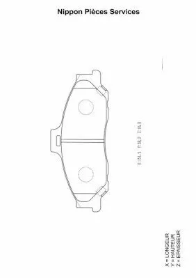 Handler.Part Brake pad set, disc brake NPS M360A02 1