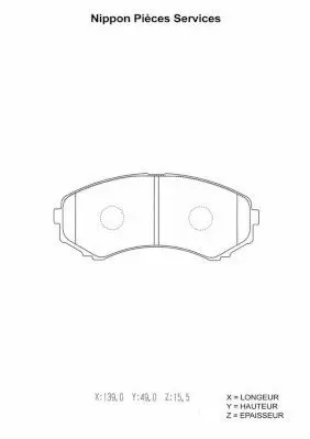 Handler.Part Brake pad set, disc brake NPS M360A13 1