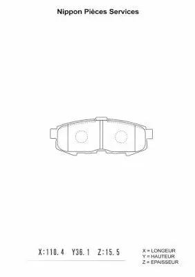 Handler.Part Brake pad set, disc brake NPS M361A18 1