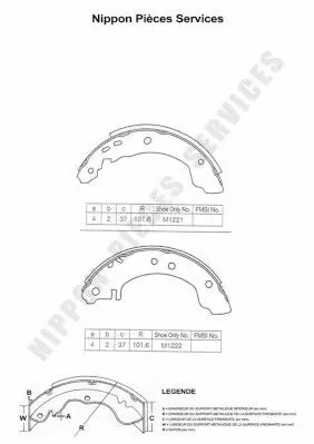 Handler.Part Brake shoe set NPS N350N41 1