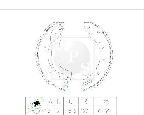 Handler.Part Brake shoe set NPS N350N60 1