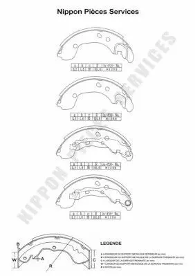 Handler.Part Brake shoe set NPS N350N07 1