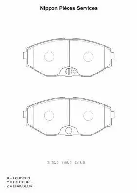 Handler.Part Brake pad set, disc brake NPS N360N17 1