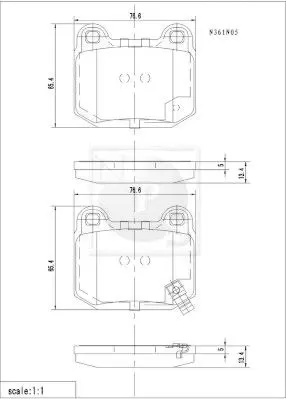 Handler.Part Brake pad set, disc brake NPS N361N05 1