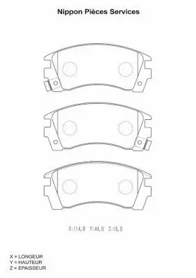 Handler.Part Brake pad set, disc brake NPS N360N49 1