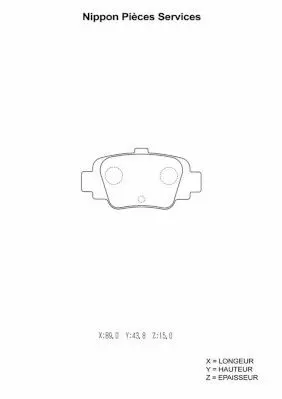 Handler.Part Brake pad set, disc brake NPS N361N41 1