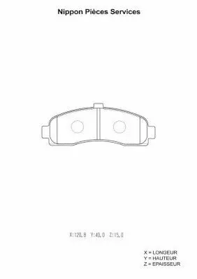 Handler.Part Brake pad set, disc brake NPS N360N56 1