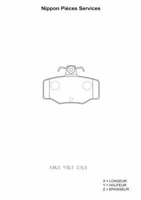 Handler.Part Brake pad set, disc brake NPS N361N31 1