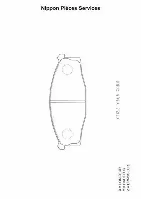 Handler.Part Brake pad set, disc brake NPS N360N64 1