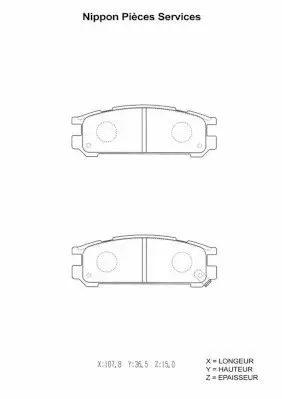 Handler.Part Brake pad set, disc brake NPS S361U02 1