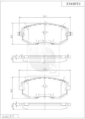 Handler.Part Brake pad set, disc brake NPS S360U21 1