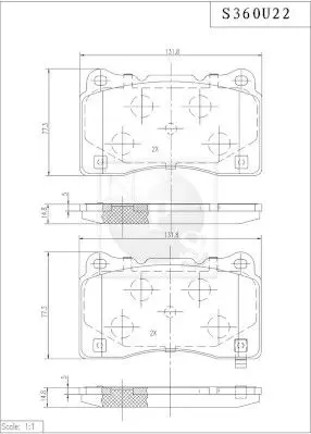 Handler.Part Brake pad set, disc brake NPS S360U22 1