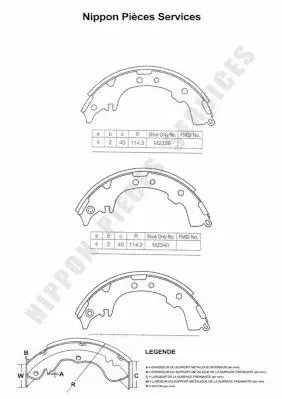 Handler.Part Brake shoe set NPS T350A80 1