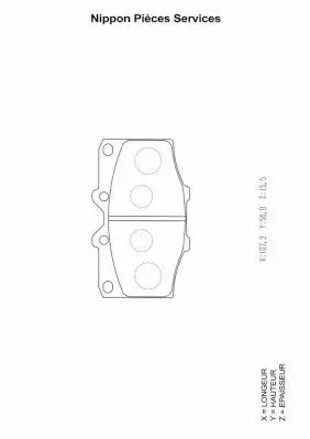 Handler.Part Brake pad set, disc brake NPS T360A36 1