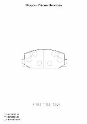 Handler.Part Brake pad set, disc brake NPS T360A28 1