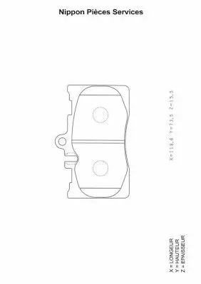 Handler.Part Brake pad set, disc brake NPS T360A16 1