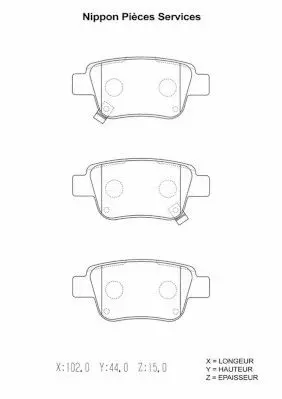 Handler.Part Brake pad set, disc brake NPS T361A29 1