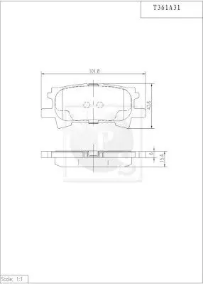 Handler.Part Brake pad set, disc brake NPS T361A31 1