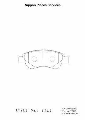 Handler.Part Brake pad set, disc brake NPS T360A26 1