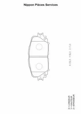 Handler.Part Brake pad set, disc brake NPS T360A119 1