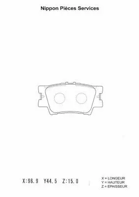 Handler.Part Brake pad set, disc brake NPS T361A33 1