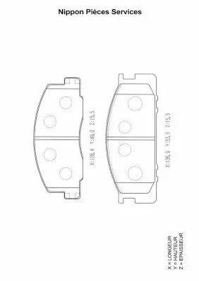 Handler.Part Brake pad set, disc brake NPS T360A86 1