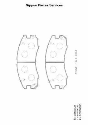 Handler.Part Brake pad set, disc brake NPS T360A49 1