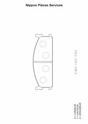 Handler.Part Brake pad set, disc brake NPS I360U02 1