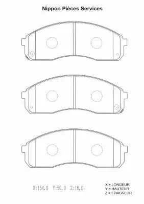 Handler.Part Brake pad set, disc brake NPS K360A08 1