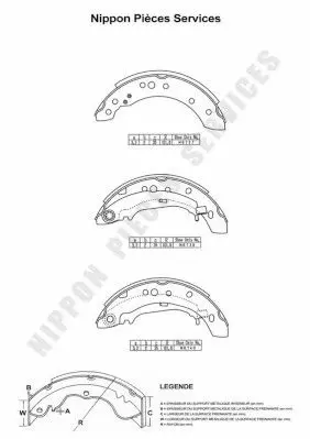 Handler.Part Brake shoe set NPS M350I40 1