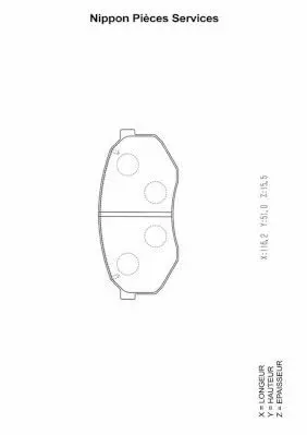 Handler.Part Brake pad set, disc brake NPS M360A30 1