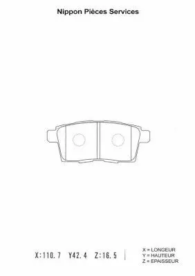 Handler.Part Brake pad set, disc brake NPS M361A19 1