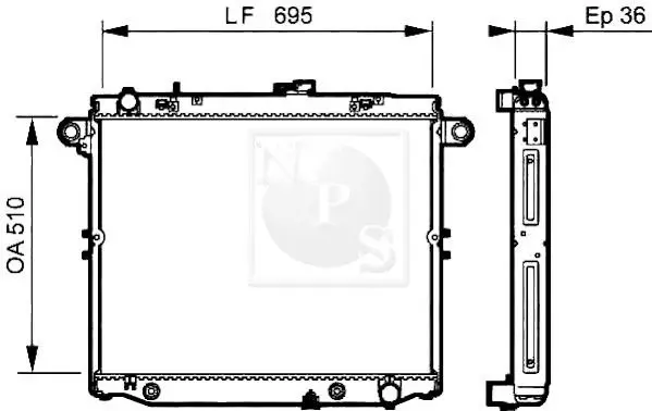 Handler.Part Radiator, engine cooling NPS T156A157 1