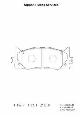 Handler.Part Brake pad set, disc brake NPS T360A110 1