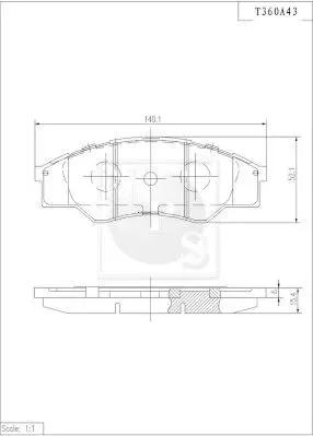 Handler.Part Brake pad set, disc brake NPS T360A43 1