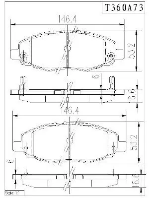 Handler.Part Brake pad set, disc brake NPS T360A73 1