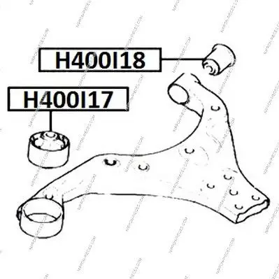 Handler.Part Control arm-/trailing arm bush NPS H400I17 2