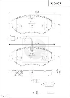 Handler.Part Brake pad set, disc brake NPS N360N23 1