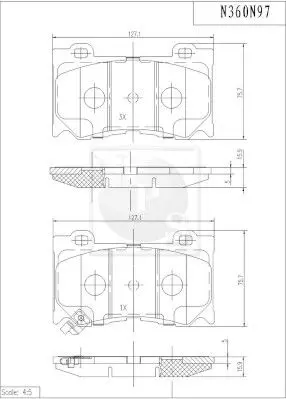 Handler.Part Brake pad set, disc brake NPS N360N97 1