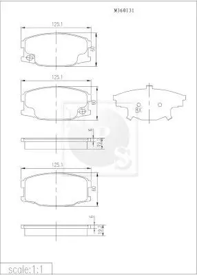 Handler.Part Brake pad set, disc brake NPS M360I31 1