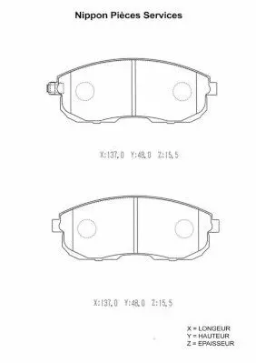 Handler.Part Brake pad set, disc brake NPS S360I30 1