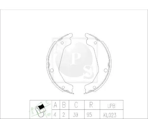 Handler.Part Brake shoe set NPS H350I40 1