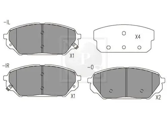 Handler.Part Brake pad set, disc brake NPS H360I26 1