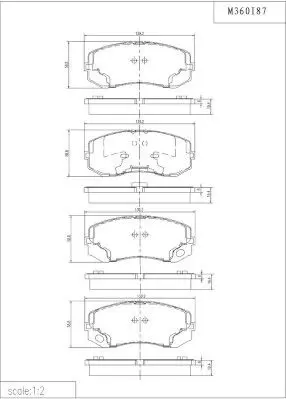 Handler.Part Brake pad set, disc brake NPS M360I87 1