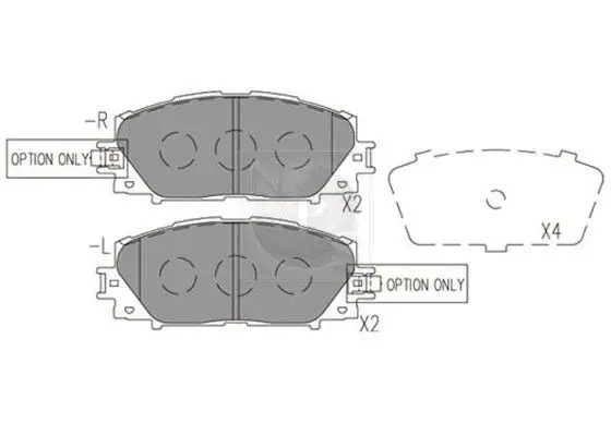 Handler.Part Brake pad set, disc brake NPS T360A129 1