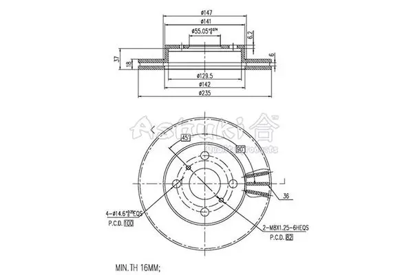 Handler.Part Brake disc ASHUKI 09901512 1