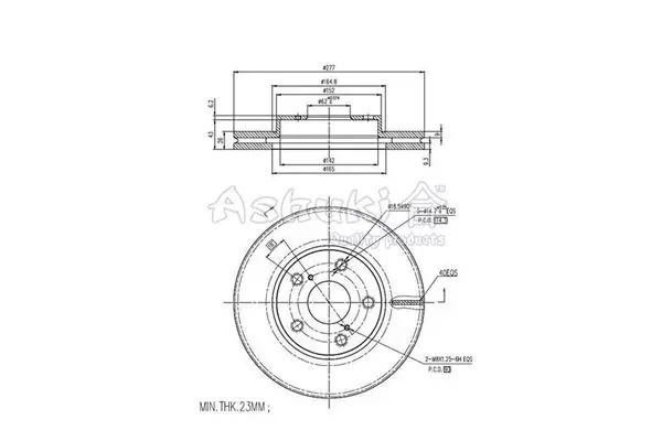 Handler.Part Brake disc ASHUKI 09901912 1