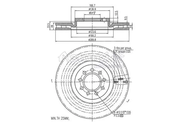 Handler.Part Brake disc ASHUKI 09904901 1